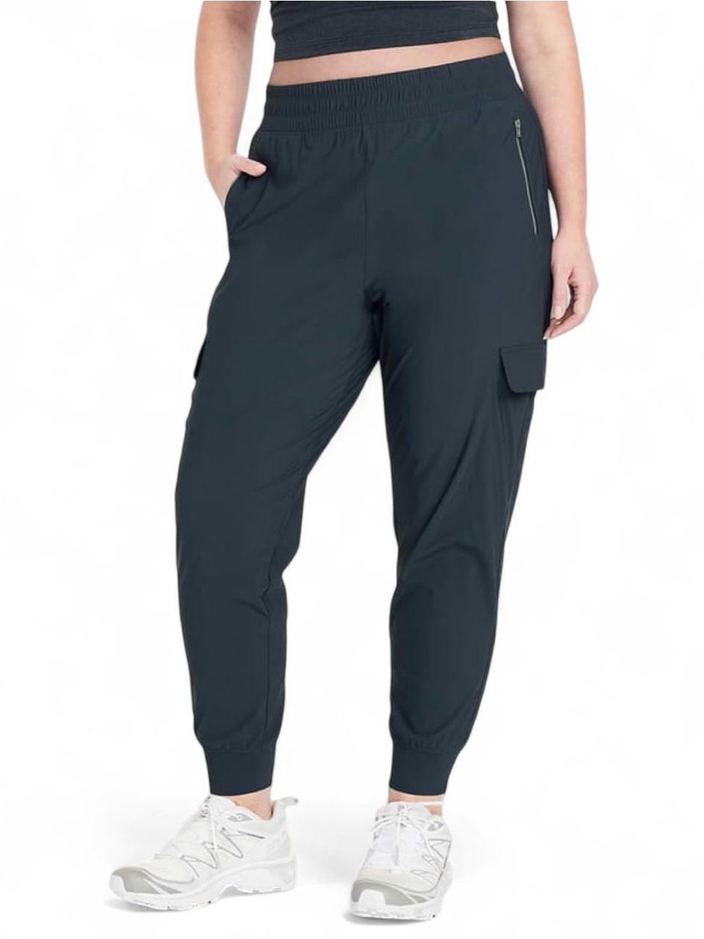 Old Navy Pants Sz XXL High-Waisted SleekTech Cargo Joggers Stretchy Zip Details